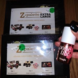 Makeup Cases by Z Pallet and Benefit tint